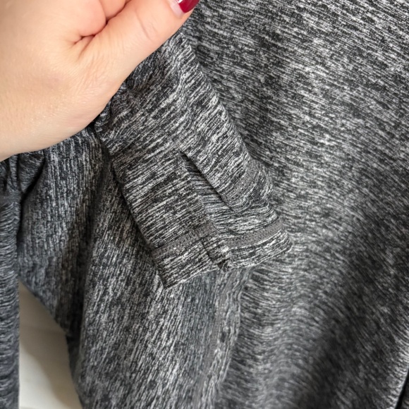 Athleta Uptempo Cropped Hoodie Gray Space Dye Womens Size Large Lightweight - Picture 6 of 10